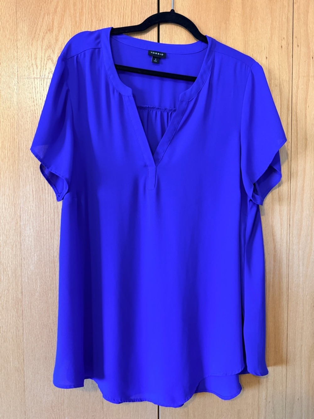 torrid Royal Blue V-Neck Flutter Sleeve Blouse